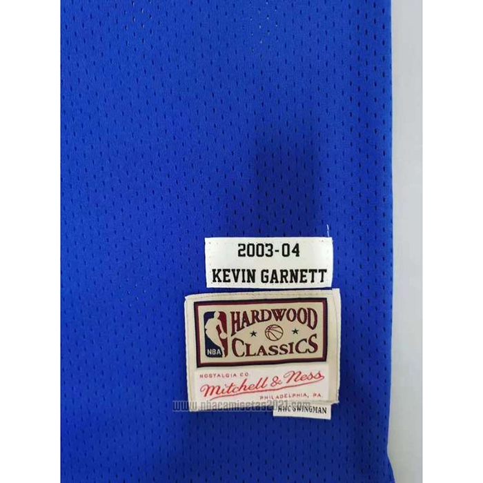 Camiseta Minnesota Timberwolves Kevin Garnett #21 Hardwood Classics Throwback 2003-04 Azul